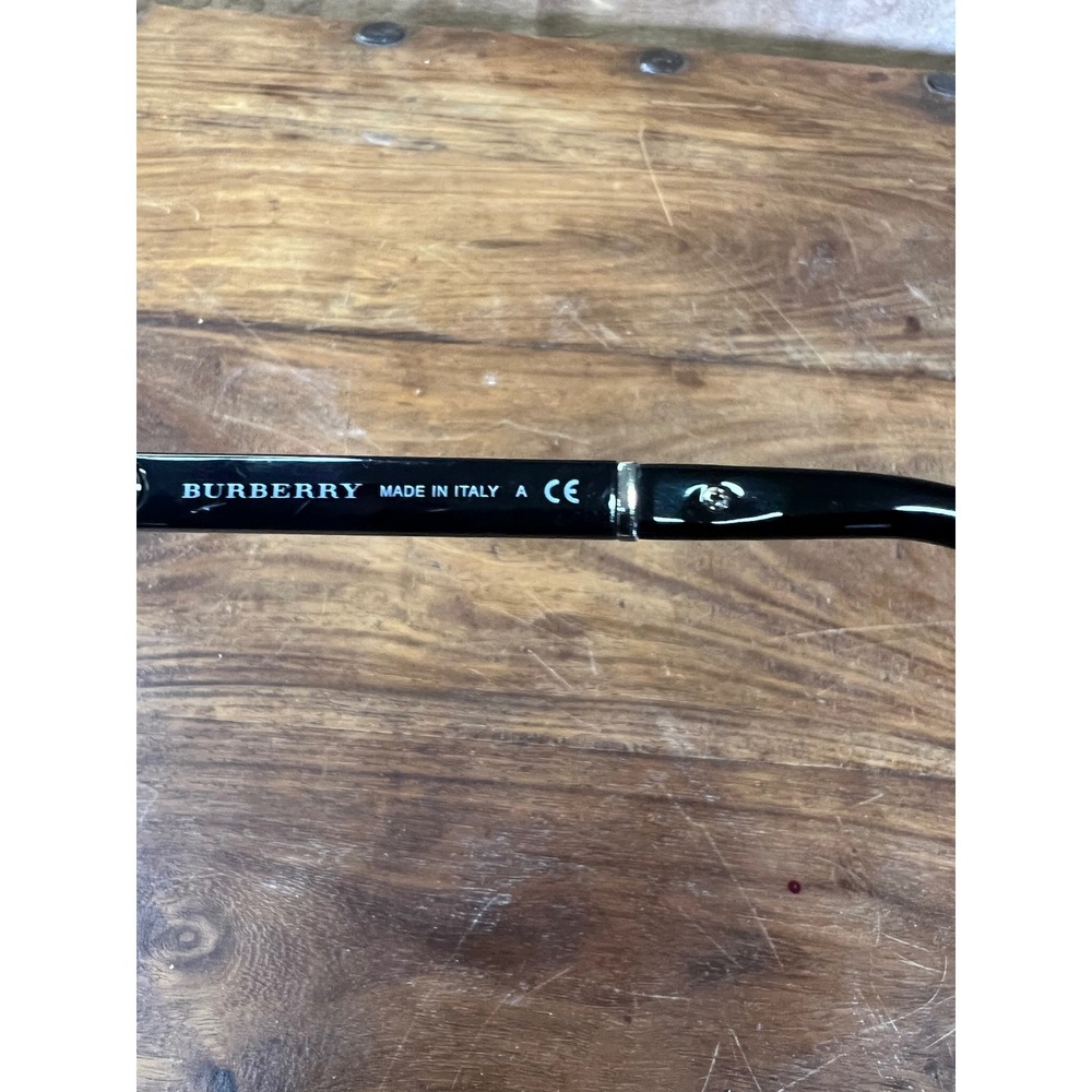 Burberry B 4164 3001/11 Black Cat Eye Sunglasses Check Temple Made in Italy 55mm - Picture 5 of 11